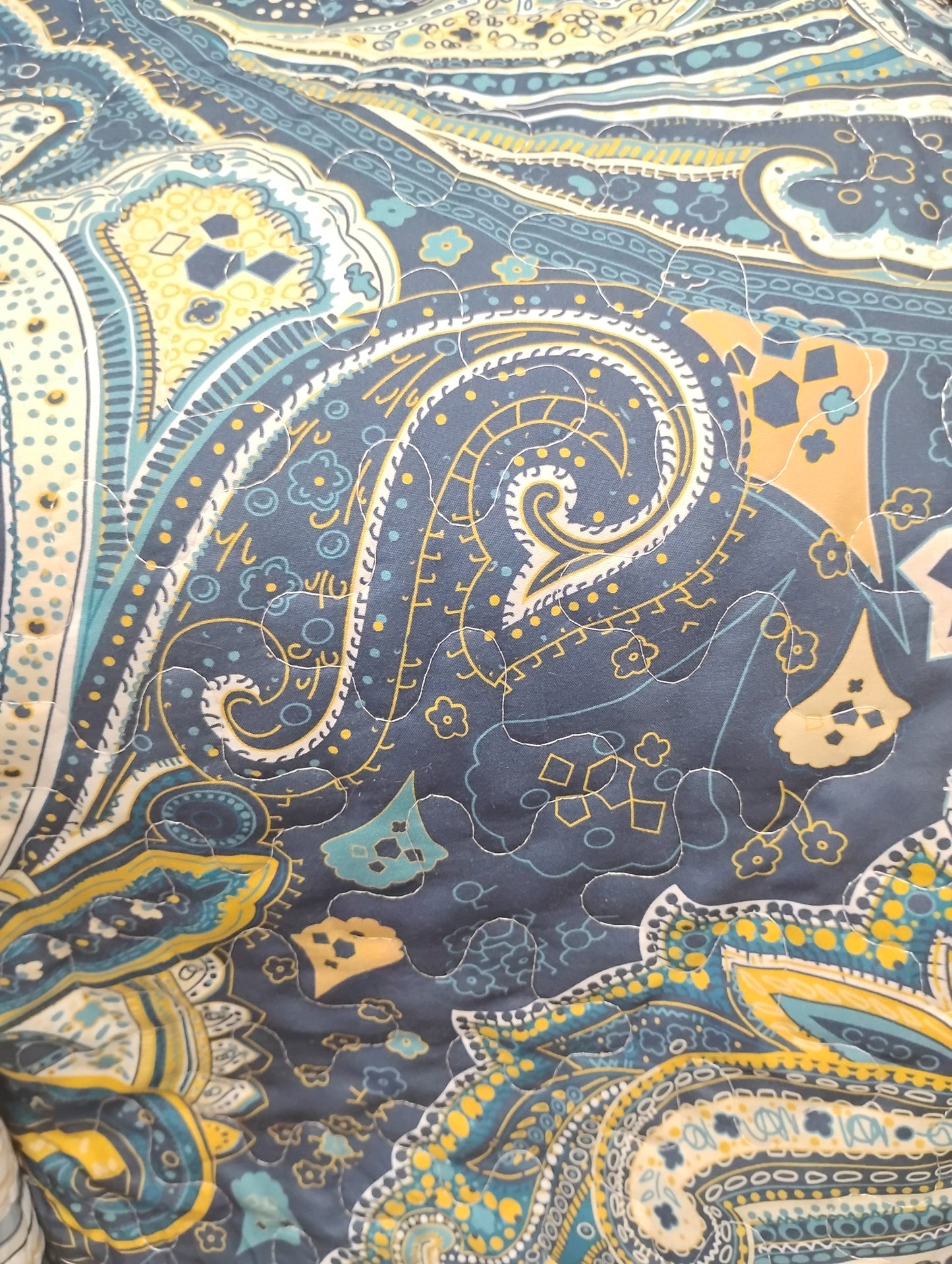Quilt, Blue and Gold Tapestry